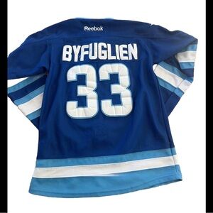 Winnipeg Jets #33 Dustin Byfuglien jersey Reebok L/Xl EUC fit youth Xl/adult s